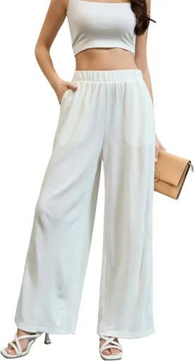 2025 Women Pants Summer Casual Loose Wide Leg Palazzo Pants