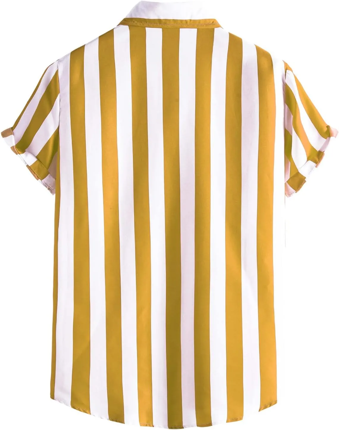ABAFIP Men's Casual Striped Button Down Short Sleeve Shirt Summer Beach Hawaiian Button up Dress Shirts