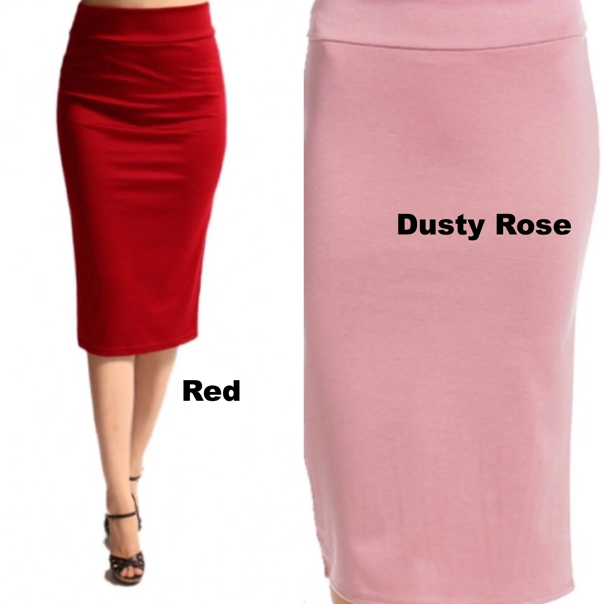 Addy Classic Pencil Skirt- Red/Pink/Bright Pink/Peach CLEARANCE