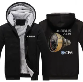 AIRBUS A330 CFM6 WINTER THICK ZIP SWEATSHIRTS