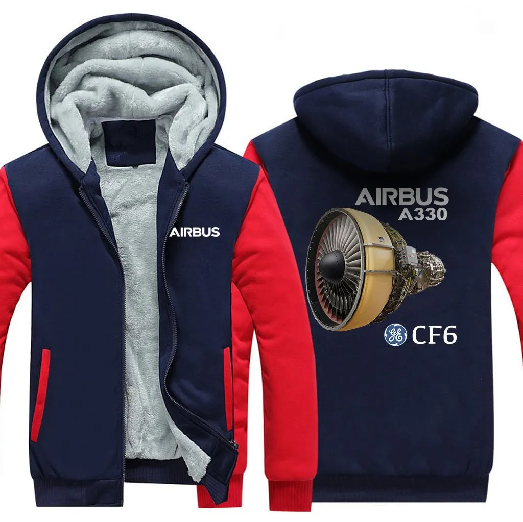 AIRBUS A330 CFM6 WINTER THICK ZIP SWEATSHIRTS