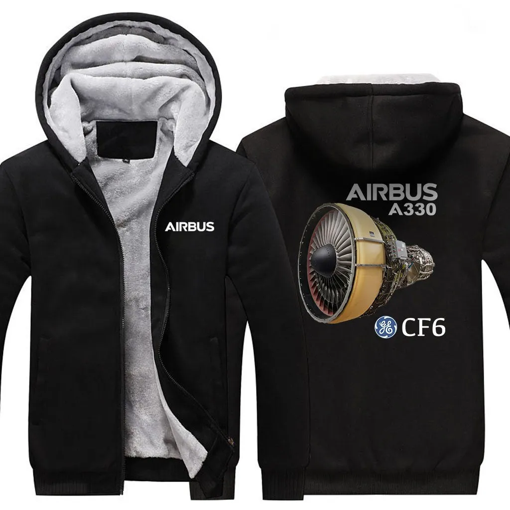 AIRBUS A330 CFM6 WINTER THICK ZIP SWEATSHIRTS
