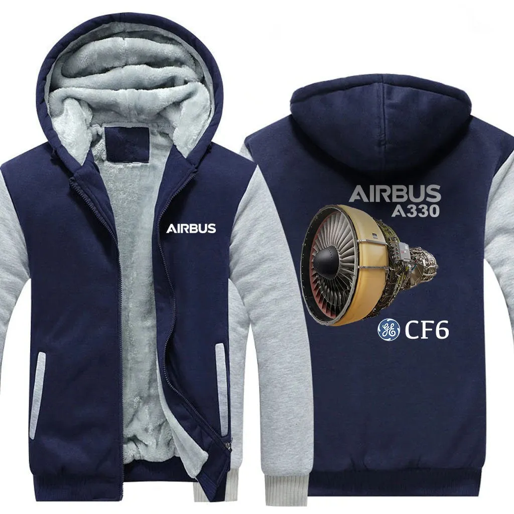 AIRBUS A330 CFM6 WINTER THICK ZIP SWEATSHIRTS