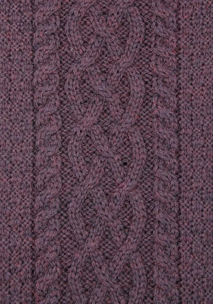 Aran Crafts Men's Soft Irish Cable Knit Shawl Collar Sweater (100% Merino Wool)