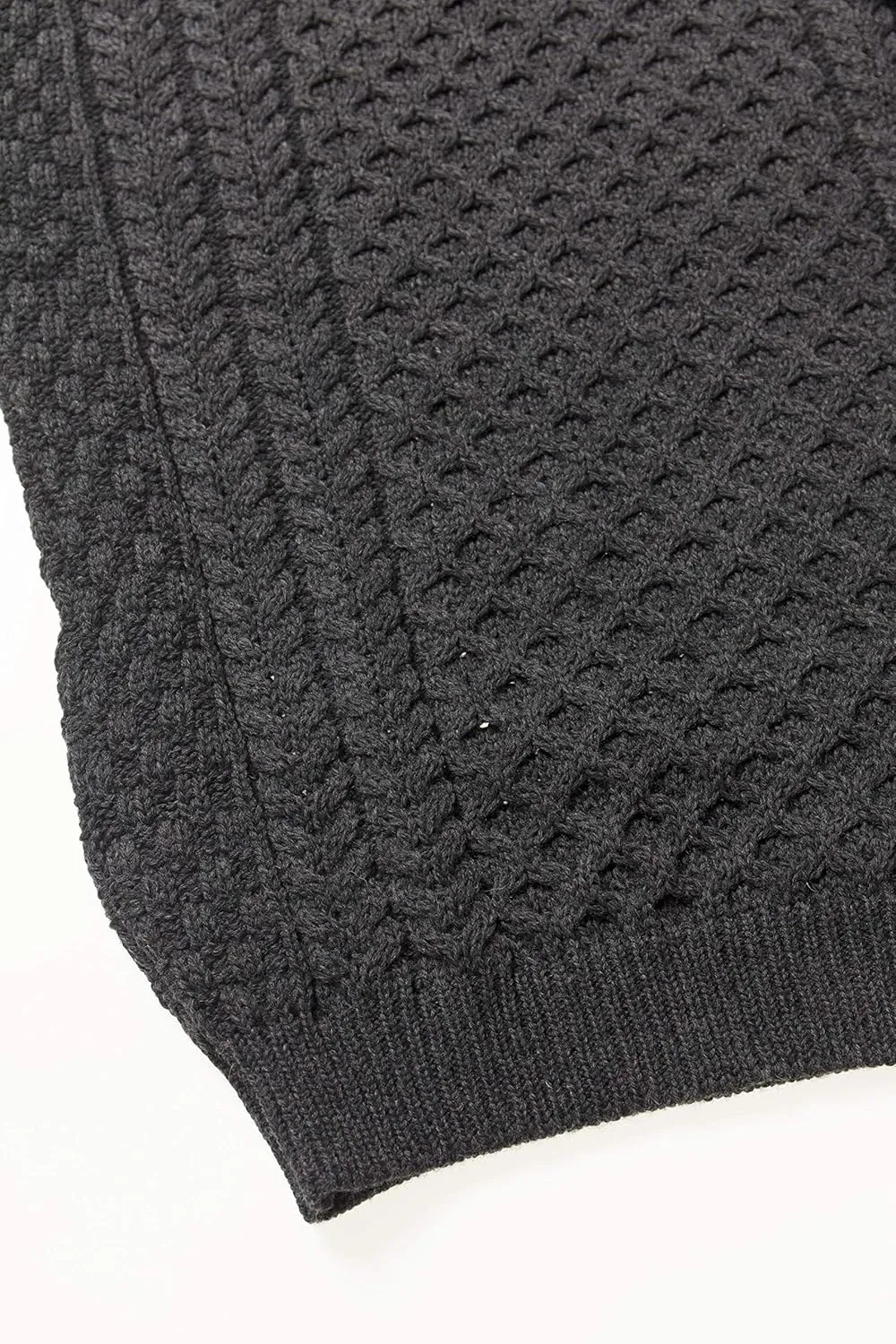 Aran Crafts Unisex Irish Cable Knitted Crew Neck Sweater (100% Merino Wool)