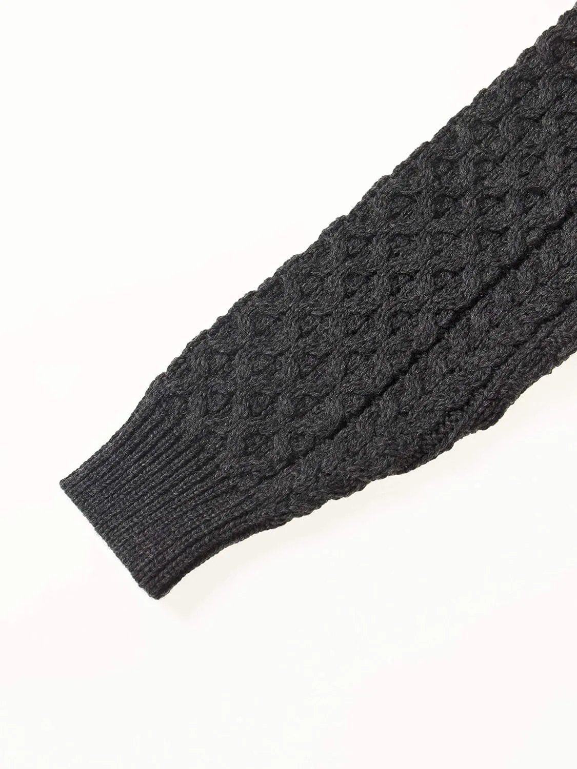 Aran Crafts Unisex Irish Cable Knitted Crew Neck Sweater (100% Merino Wool)