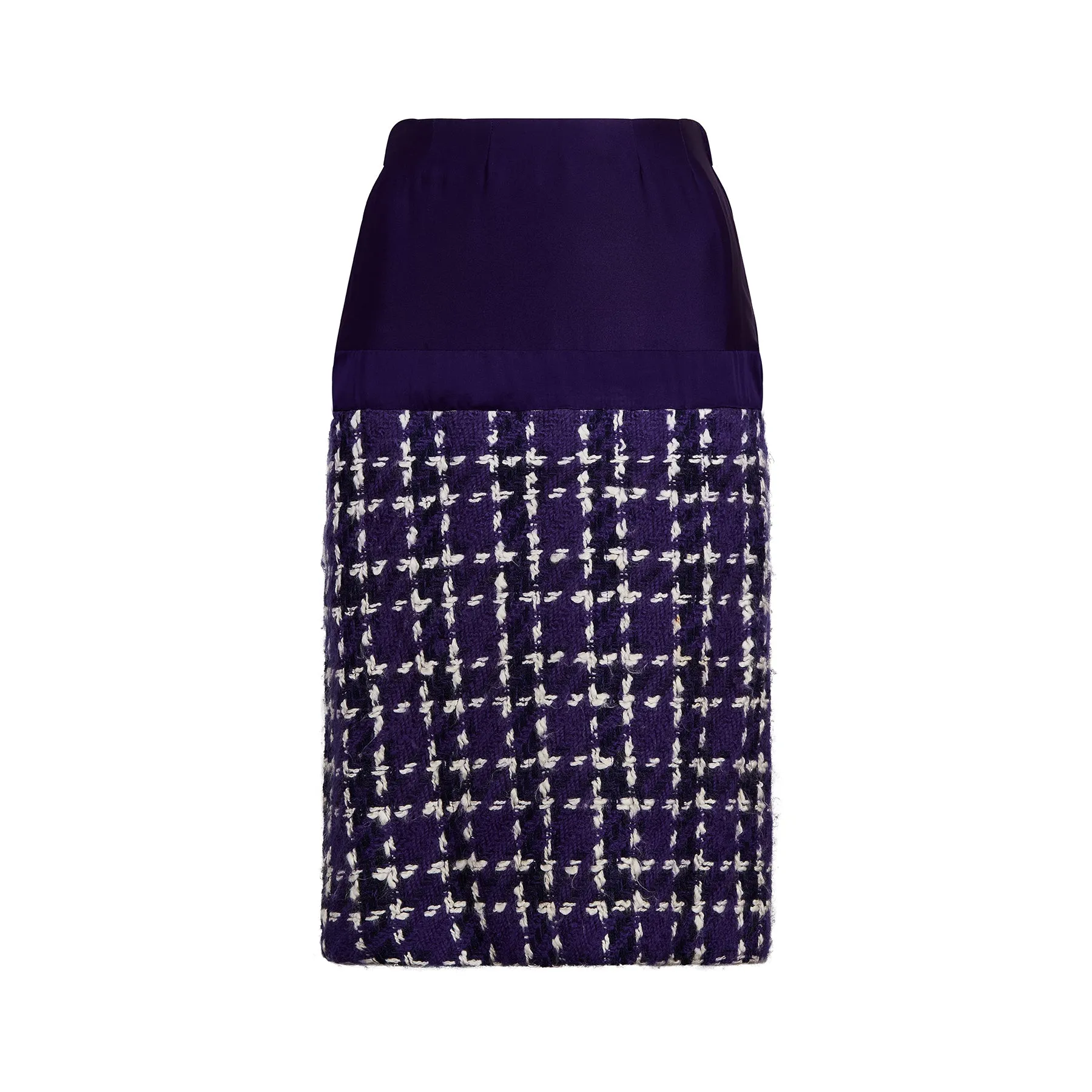 ARCHIVE - 1985 Chanel Haute Couture Purple Tweed Velvet Three-Piece Suit