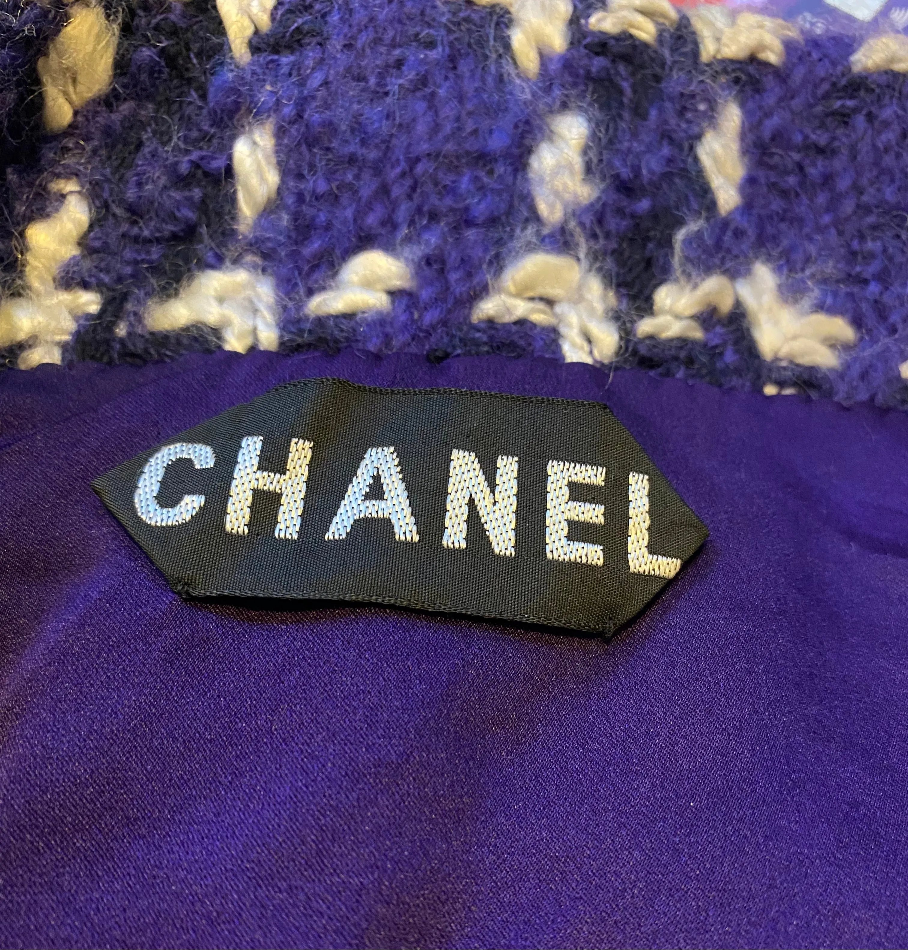 ARCHIVE - 1985 Chanel Haute Couture Purple Tweed Velvet Three-Piece Suit