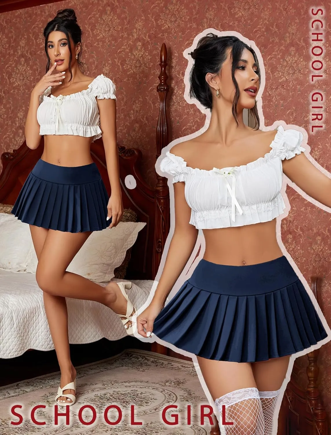 Avidlove Skirts for Women Y2k Mini Skirt Casual Pleated Short Skirts Pleated Cheer Skirt