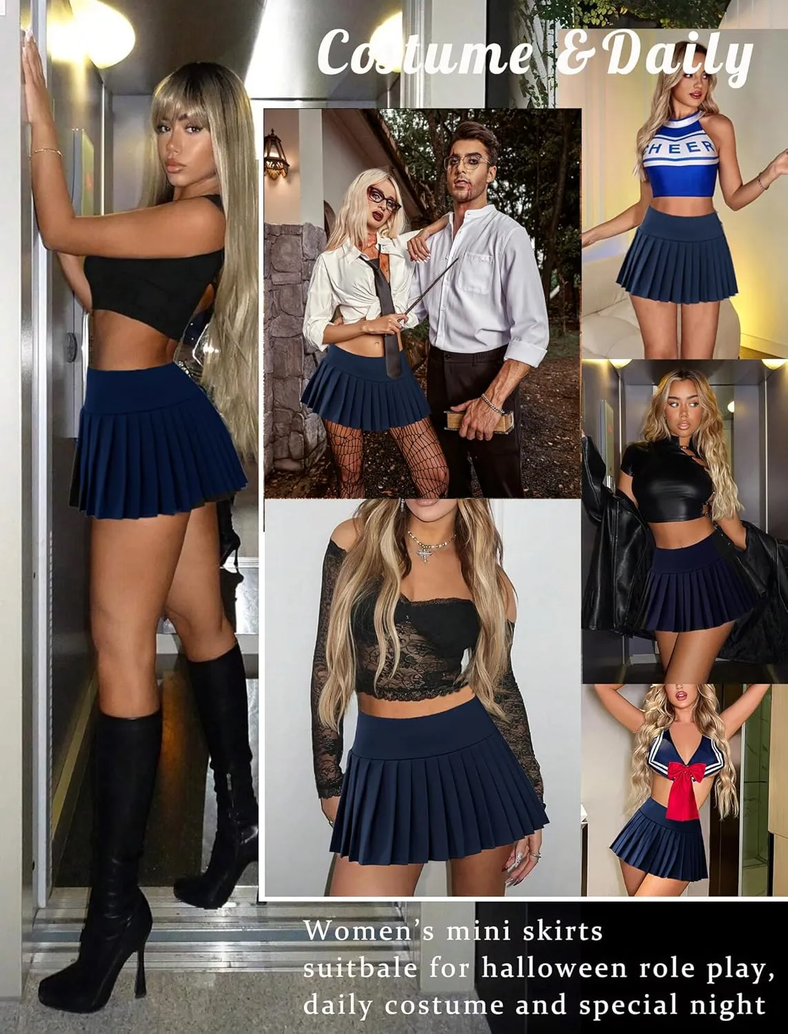 Avidlove Skirts for Women Y2k Mini Skirt Casual Pleated Short Skirts Pleated Cheer Skirt