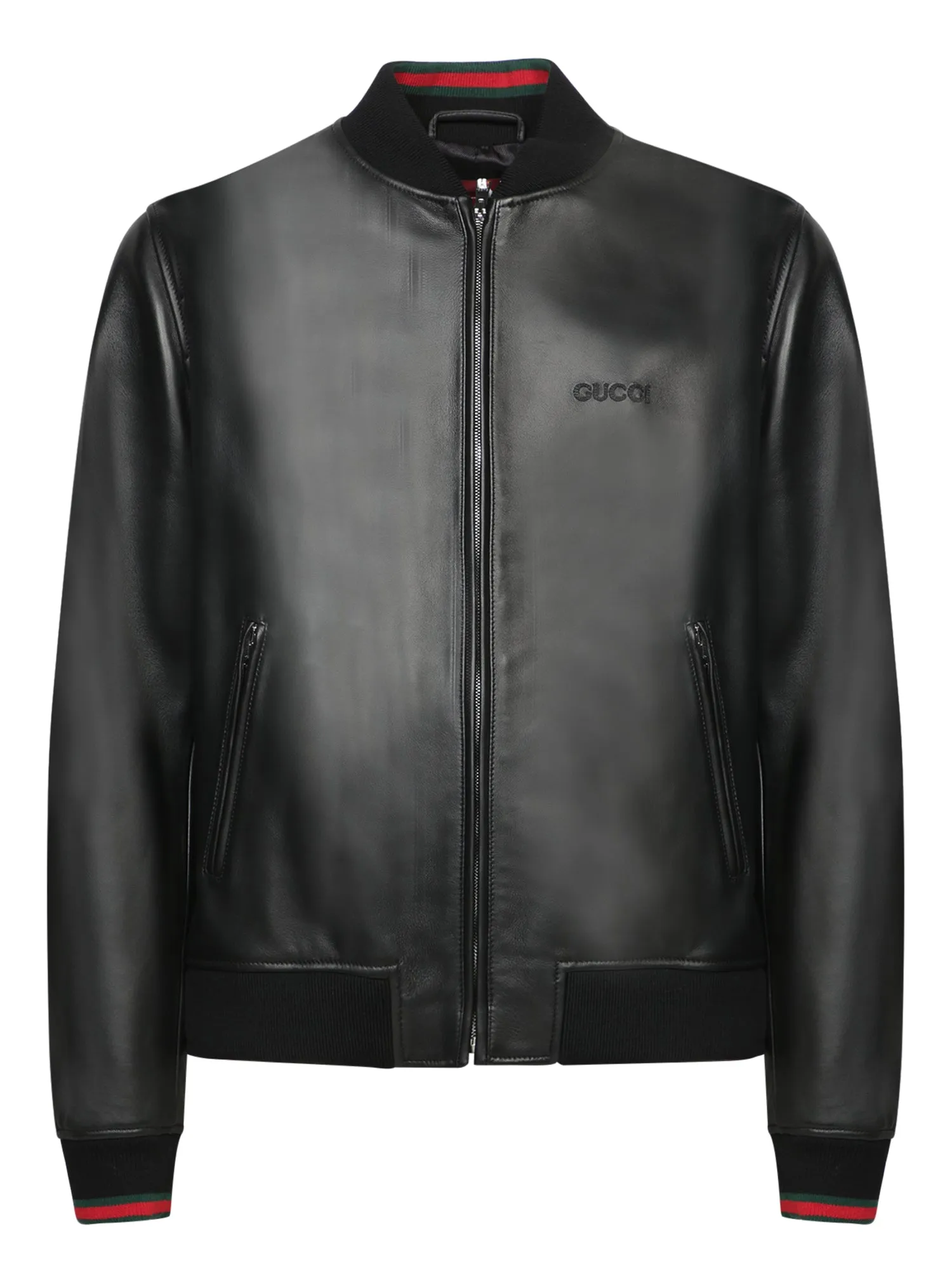 Black Leather Bomber Jacket