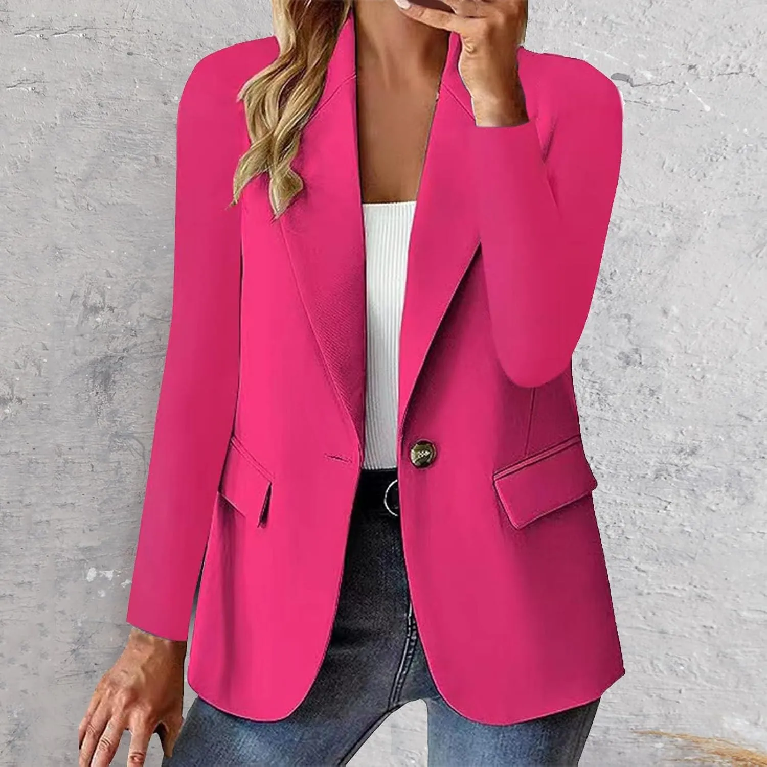 Blazers for Women 2025 Summer Lightweight Business Casual Open Front Long Sleeve Suit Jackets Slim Fit Jackets