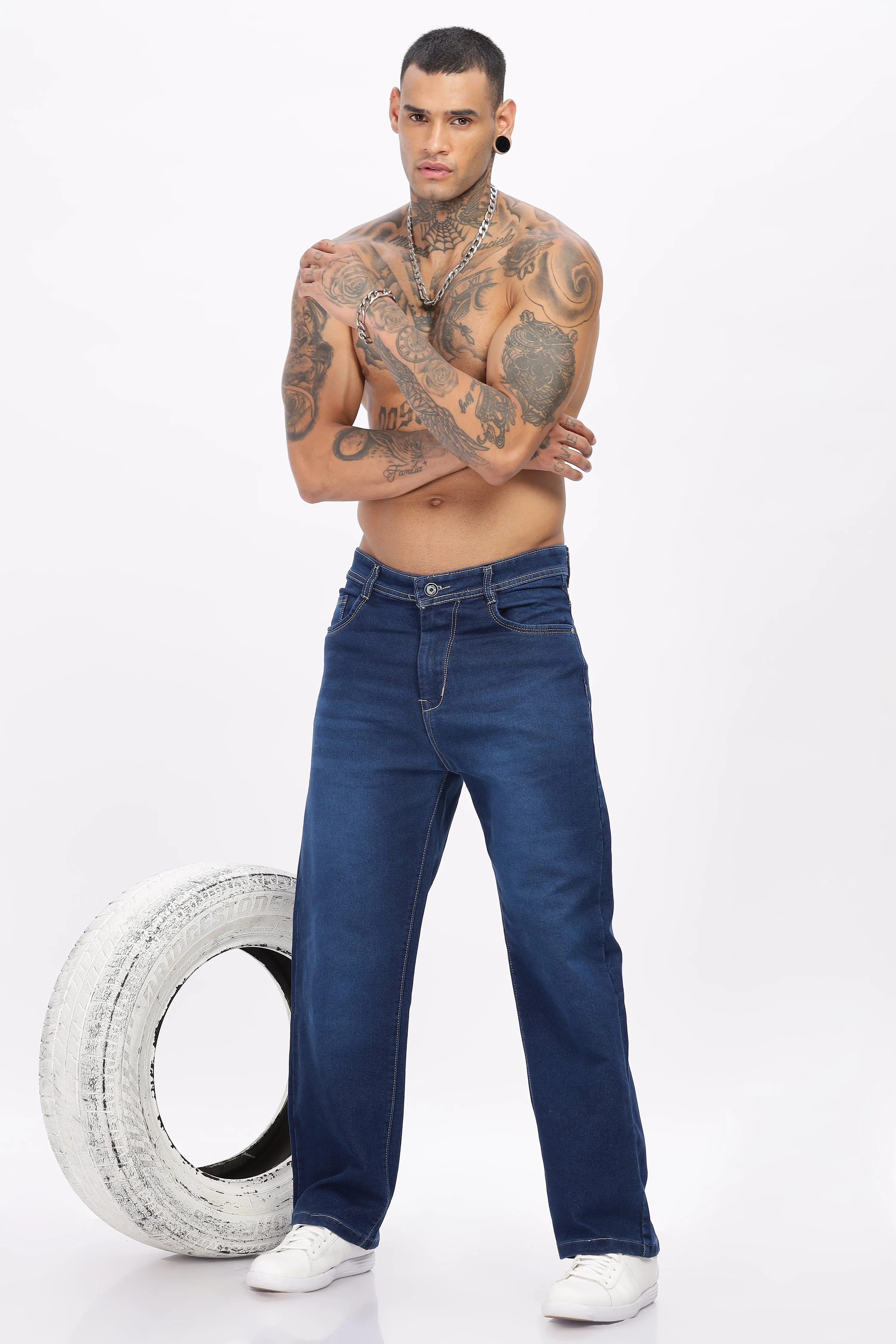 BLUE LOOSE FIT JEANS
