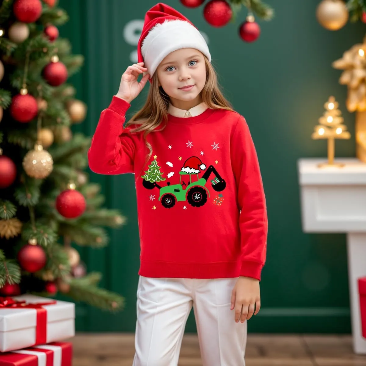 Boys Girls Christmas Sweatshirt Toddler Kids Ugly Xmas Sweater Style Santa Shirt Tops Clothes 1-7 Years