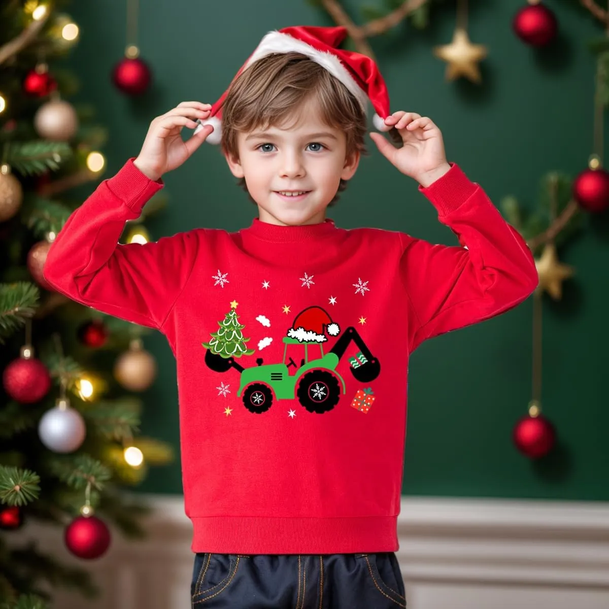 Boys Girls Christmas Sweatshirt Toddler Kids Ugly Xmas Sweater Style Santa Shirt Tops Clothes 1-7 Years