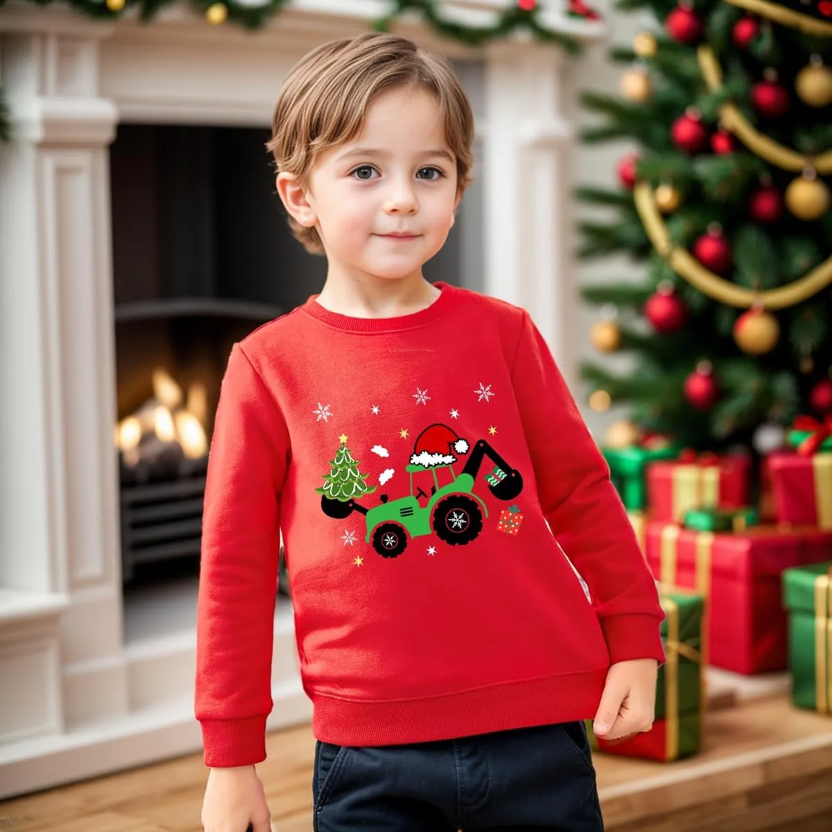 Boys Girls Christmas Sweatshirt Toddler Kids Ugly Xmas Sweater Style Santa Shirt Tops Clothes 1-7 Years