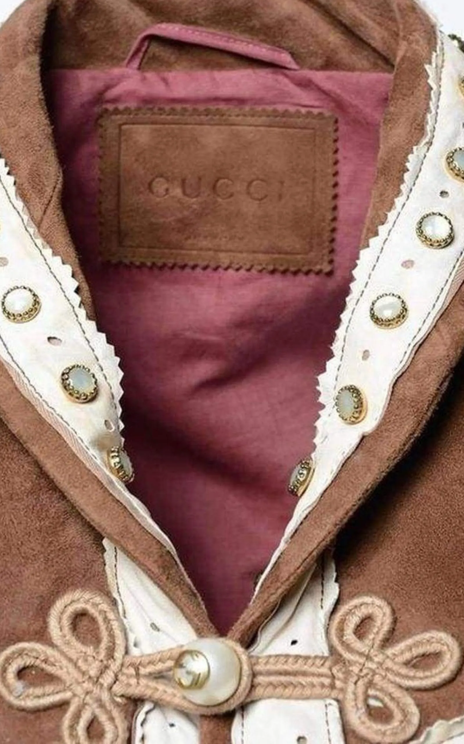 Brown Suede Embroidered Jacket