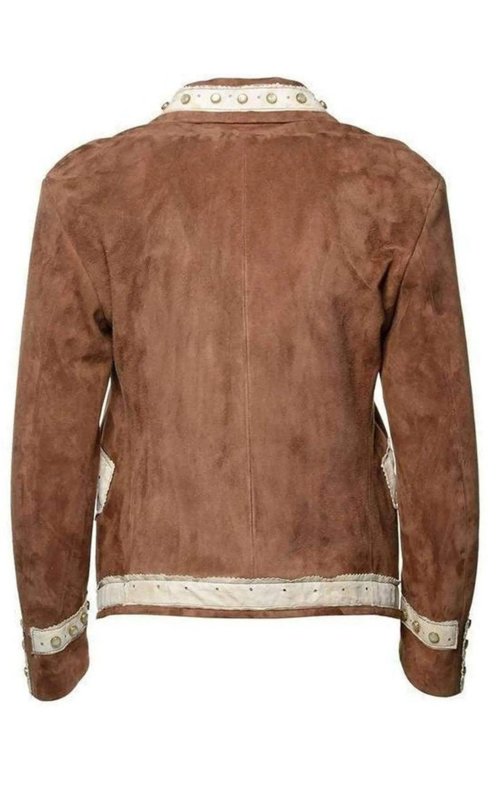 Brown Suede Embroidered Jacket