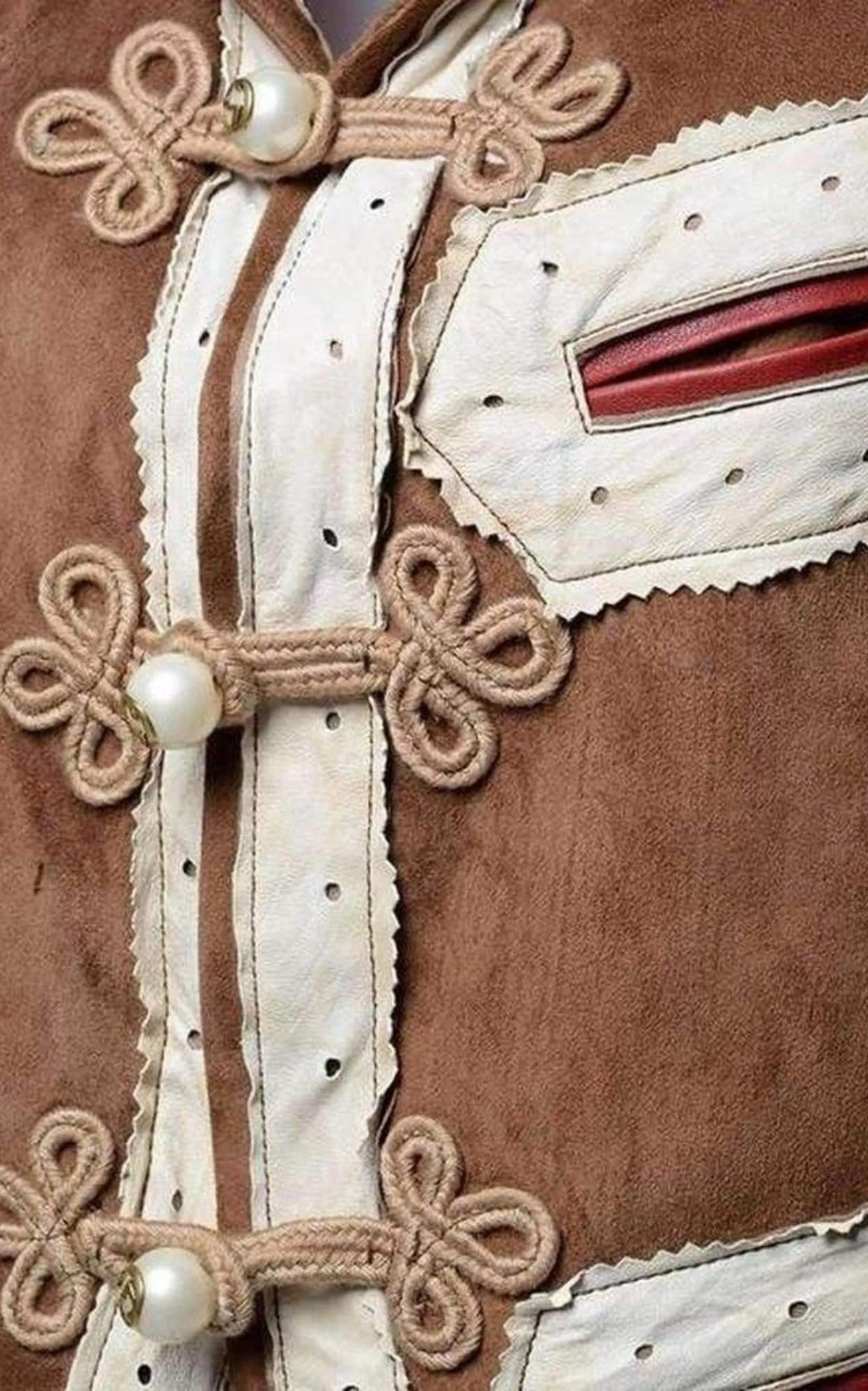 Brown Suede Embroidered Jacket