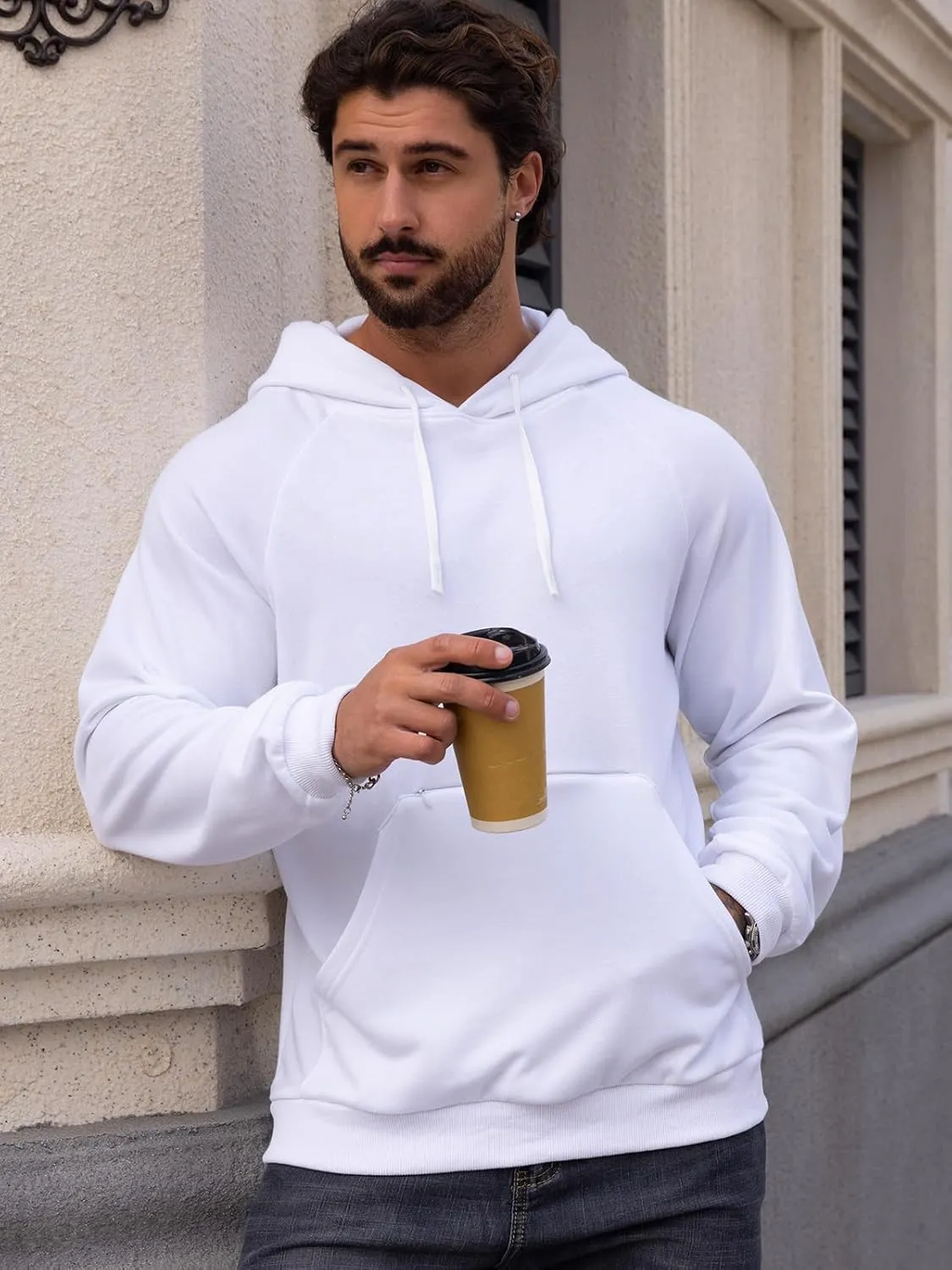 CARWORNIC Men's Hoodies Pullover Soft Hooded Sweatshirts Long Sleeve Casual Hoodies with Zipper Pocket