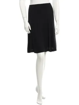 CHANEL 02C NAVY BLUE PLEATED FLARED SKIRT F 40 Ladies