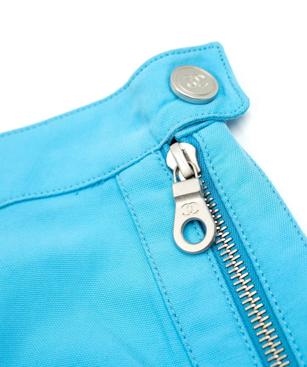 Chanel 02S Vest Skirt Set Blue ASL4614
