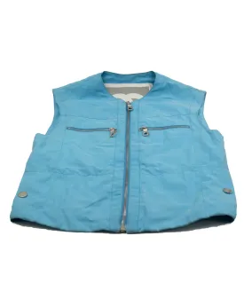 Chanel 02S Vest Skirt Set Blue ASL4614
