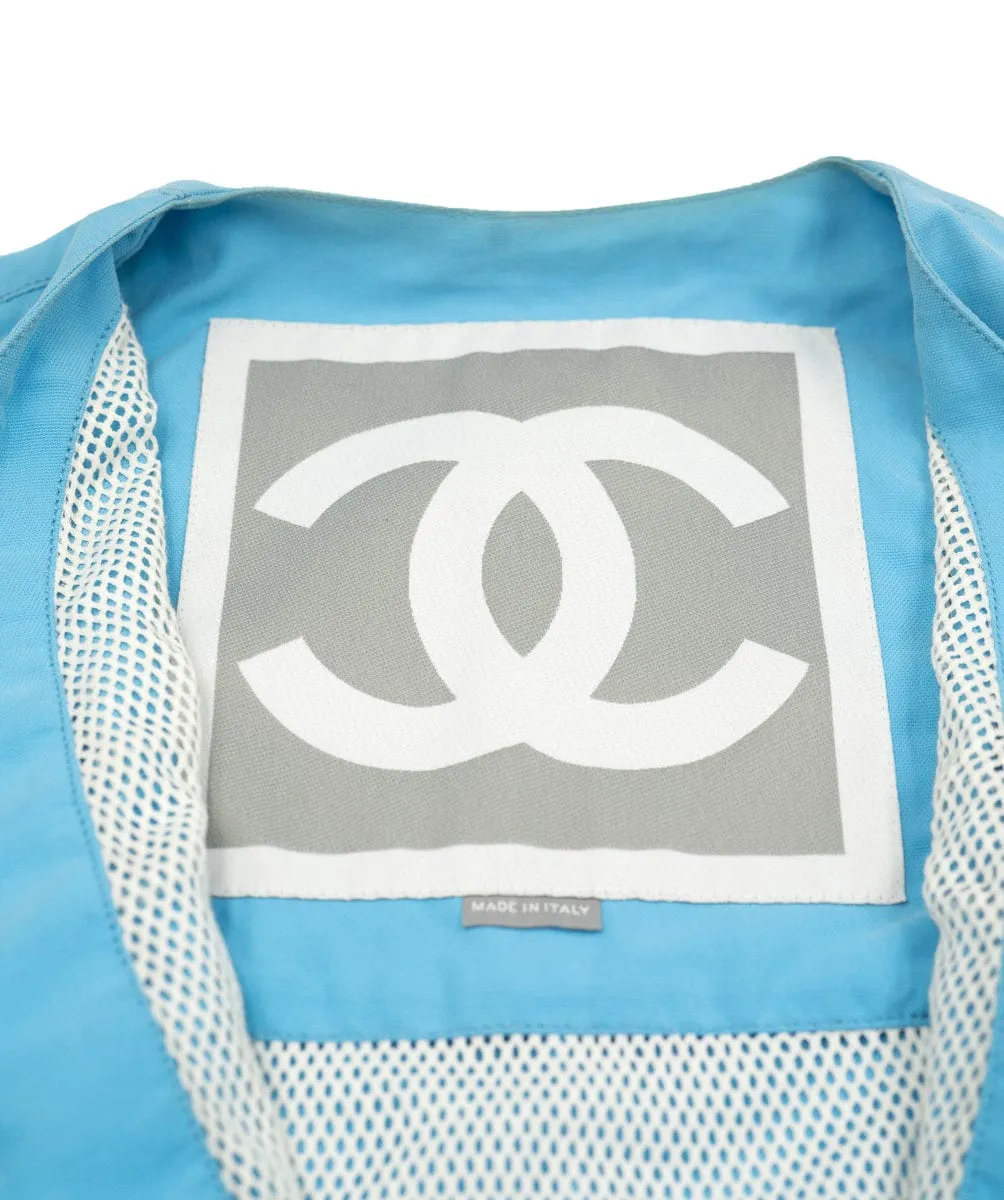 Chanel 02S Vest Skirt Set Blue ASL4614