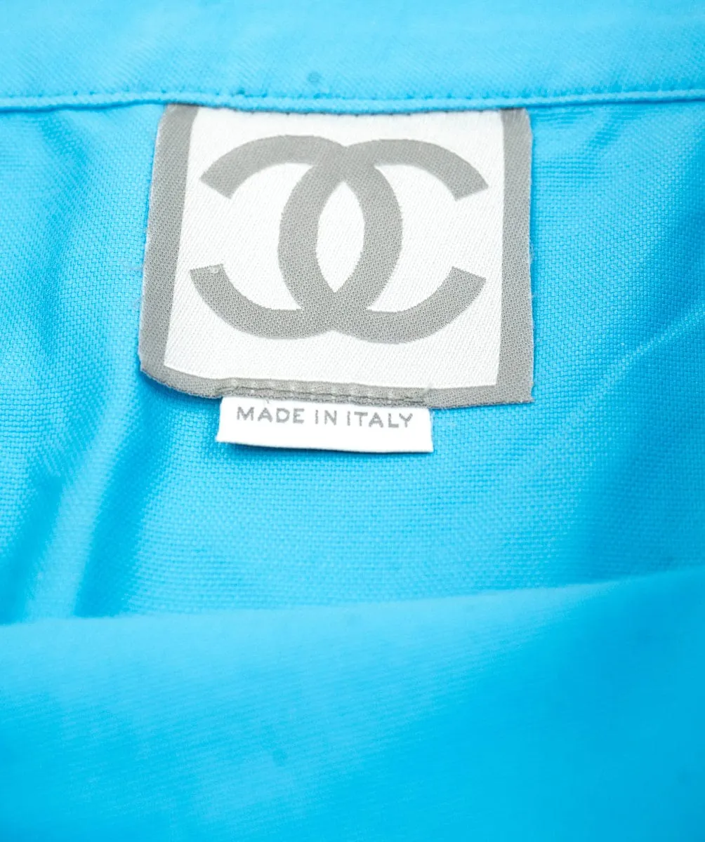 Chanel 02S Vest Skirt Set Blue ASL4614