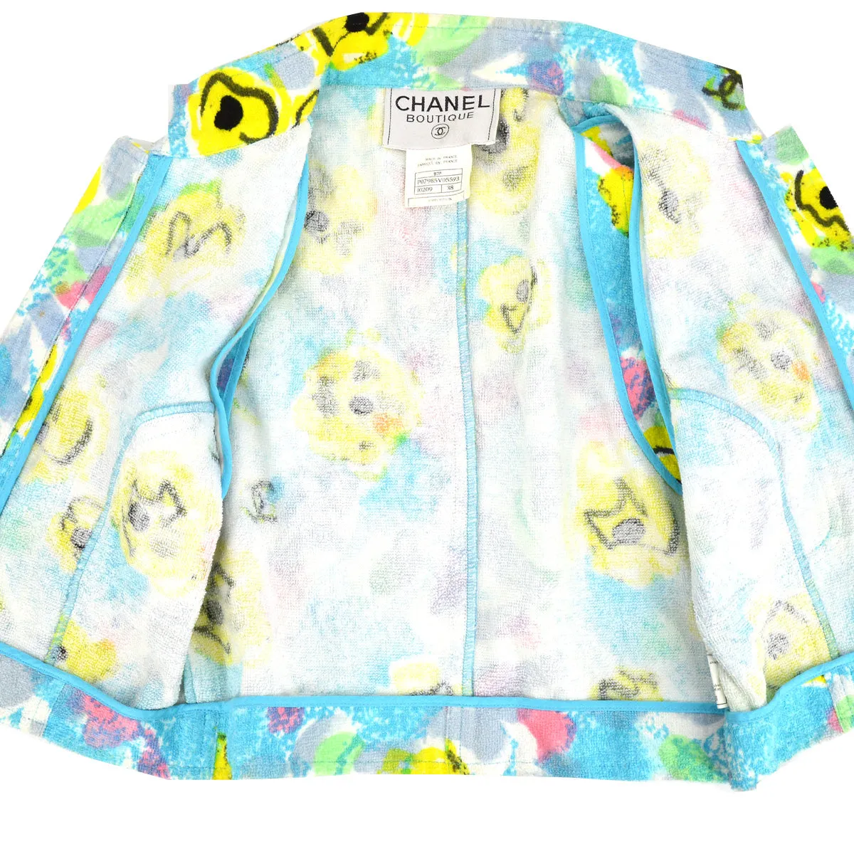 Chanel 1997 spring watercolour camellia skirt-and-top set #38
