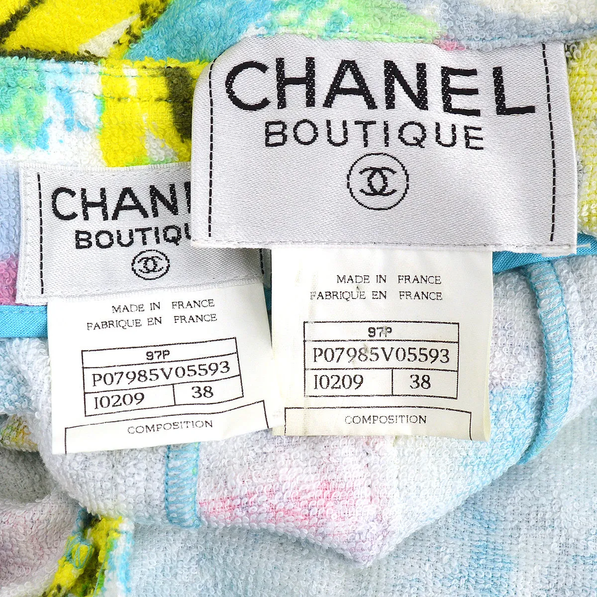 Chanel 1997 spring watercolour camellia skirt-and-top set #38
