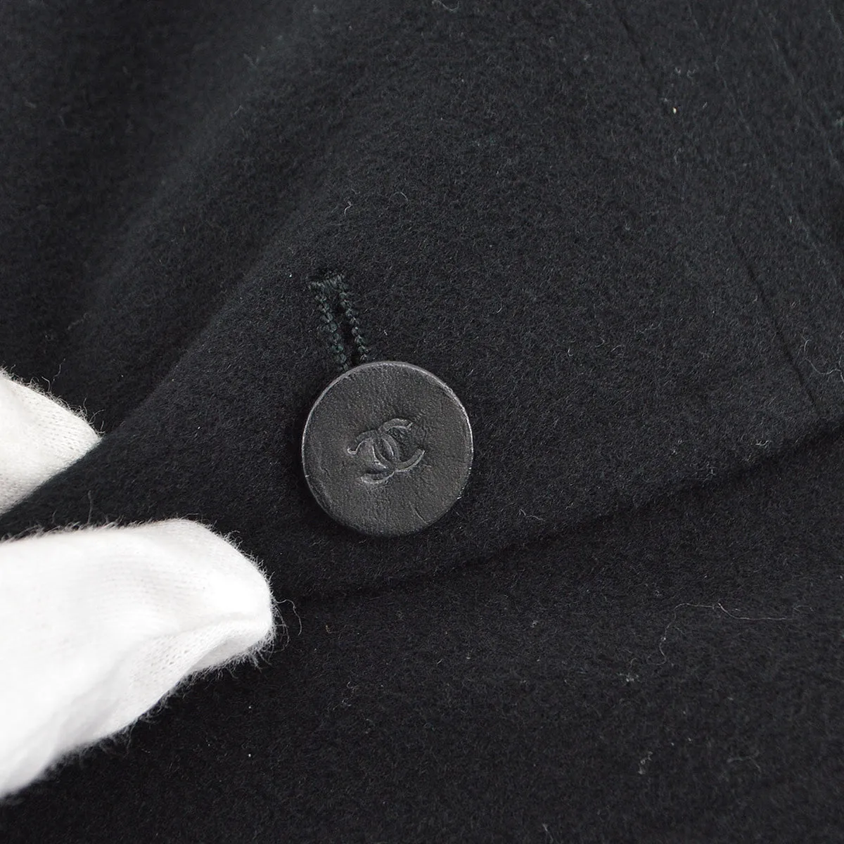 Chanel 2001 Fall buttoned A-line cashmere wrap skirt #34