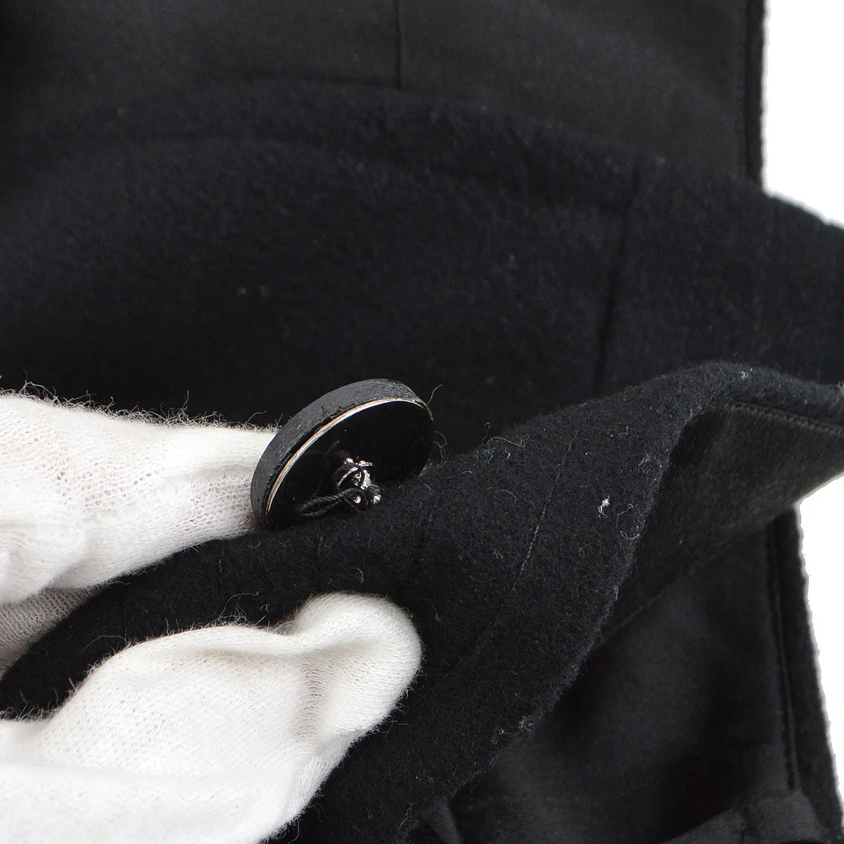 Chanel 2001 Fall buttoned A-line cashmere wrap skirt #34