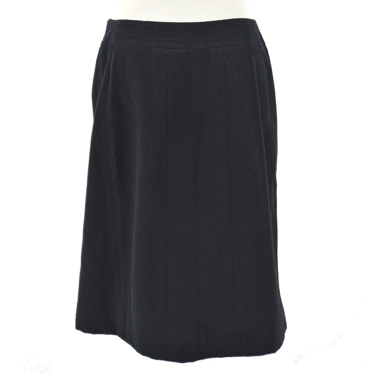 Chanel 2001 Fall buttoned A-line cashmere wrap skirt #34
