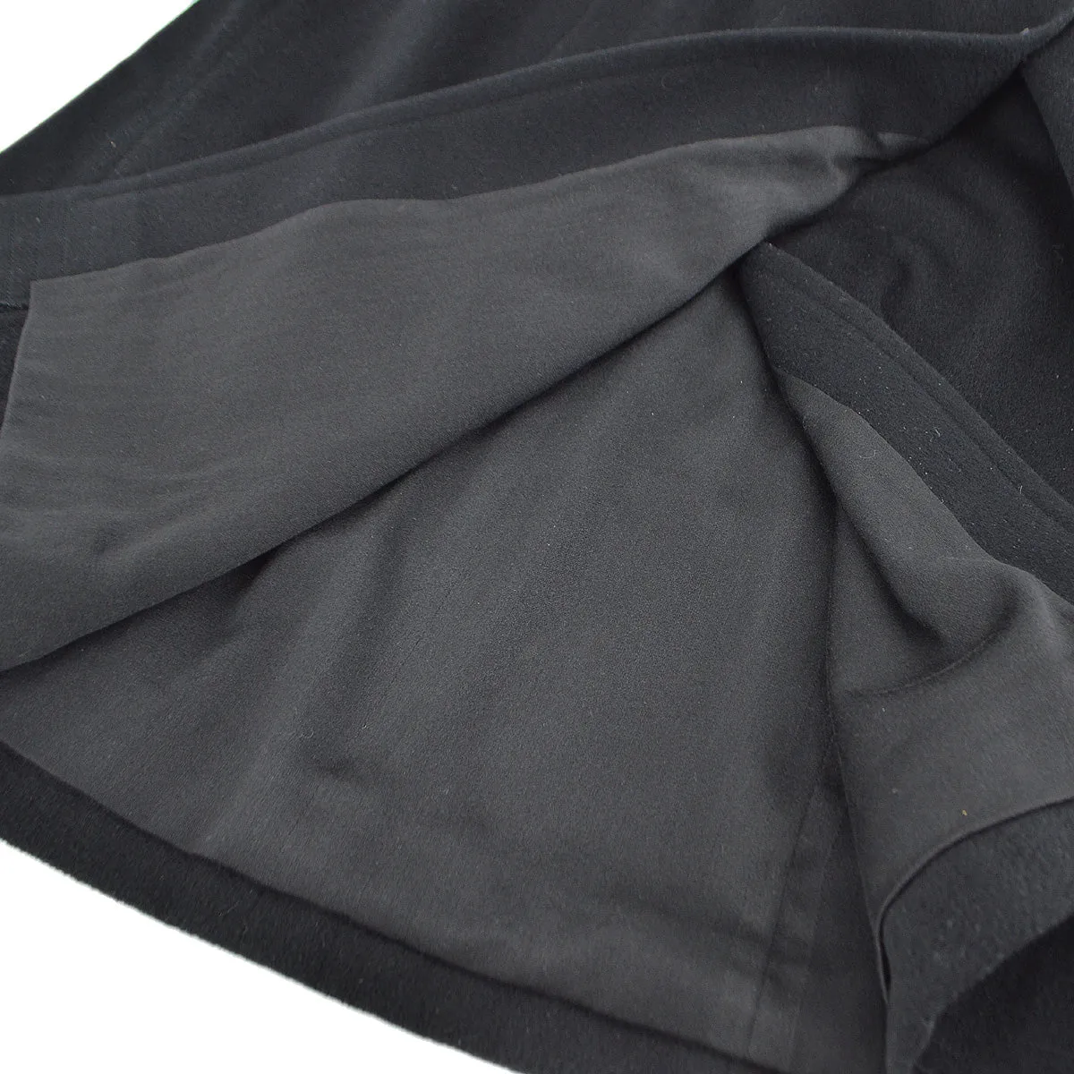 Chanel 2001 Fall buttoned A-line cashmere wrap skirt #34