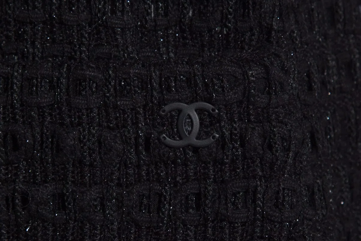 Chanel Black Tweed Skirt SZ 38
