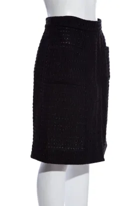 Chanel Black Tweed Skirt SZ 38