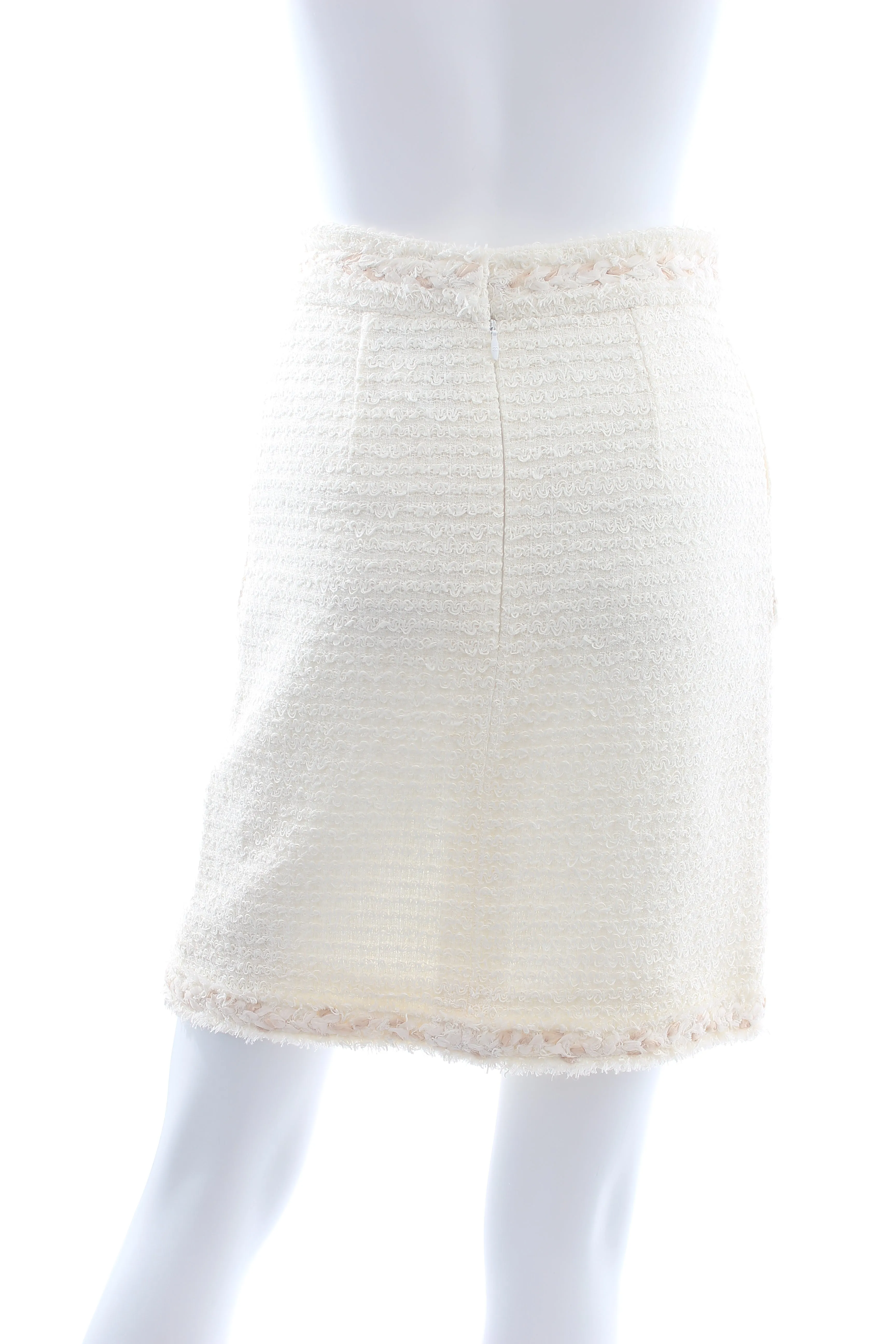 Chanel Braided-Trim Tweed Cotton-Blend Mini Skirt