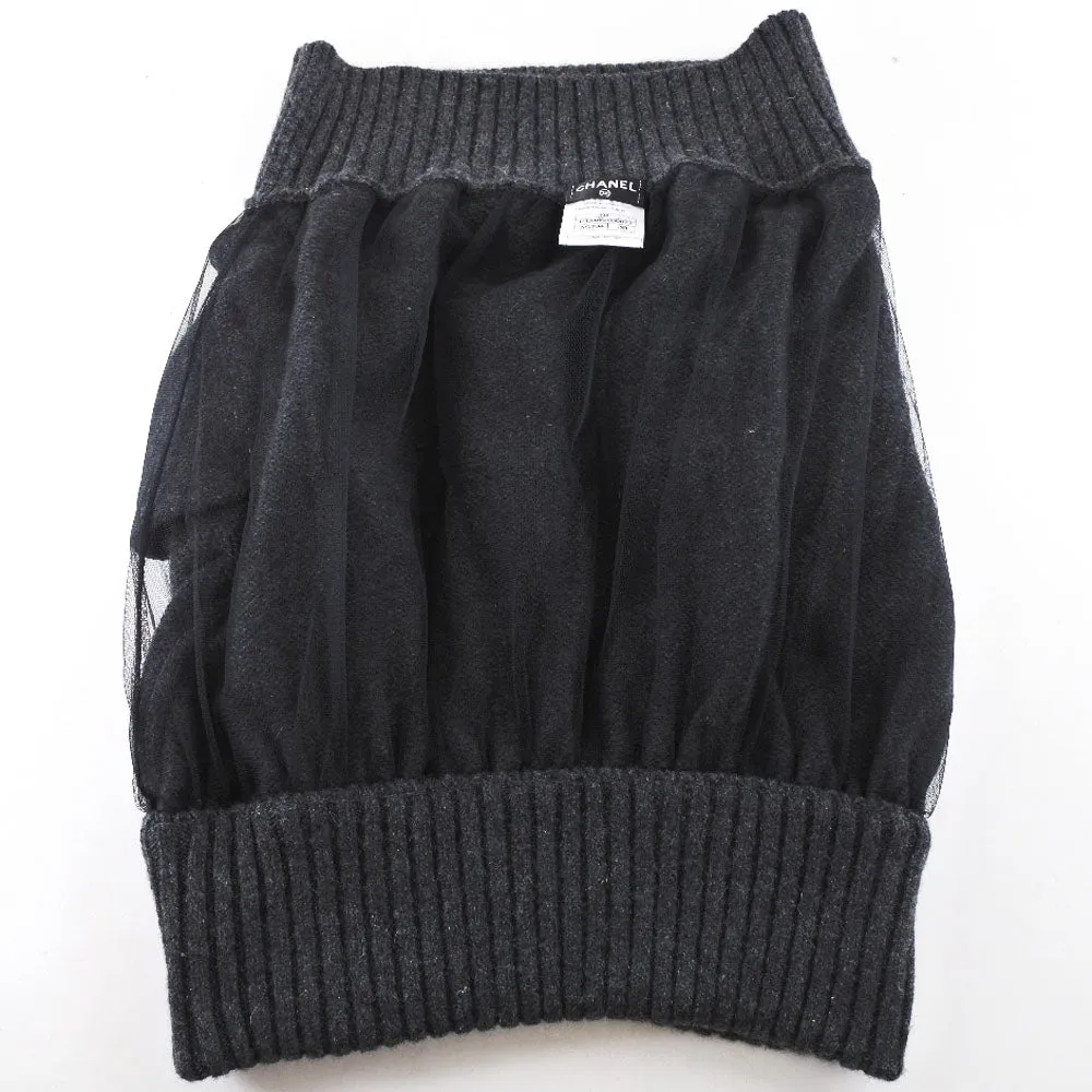 Chanel Cashmere Skirt Gray