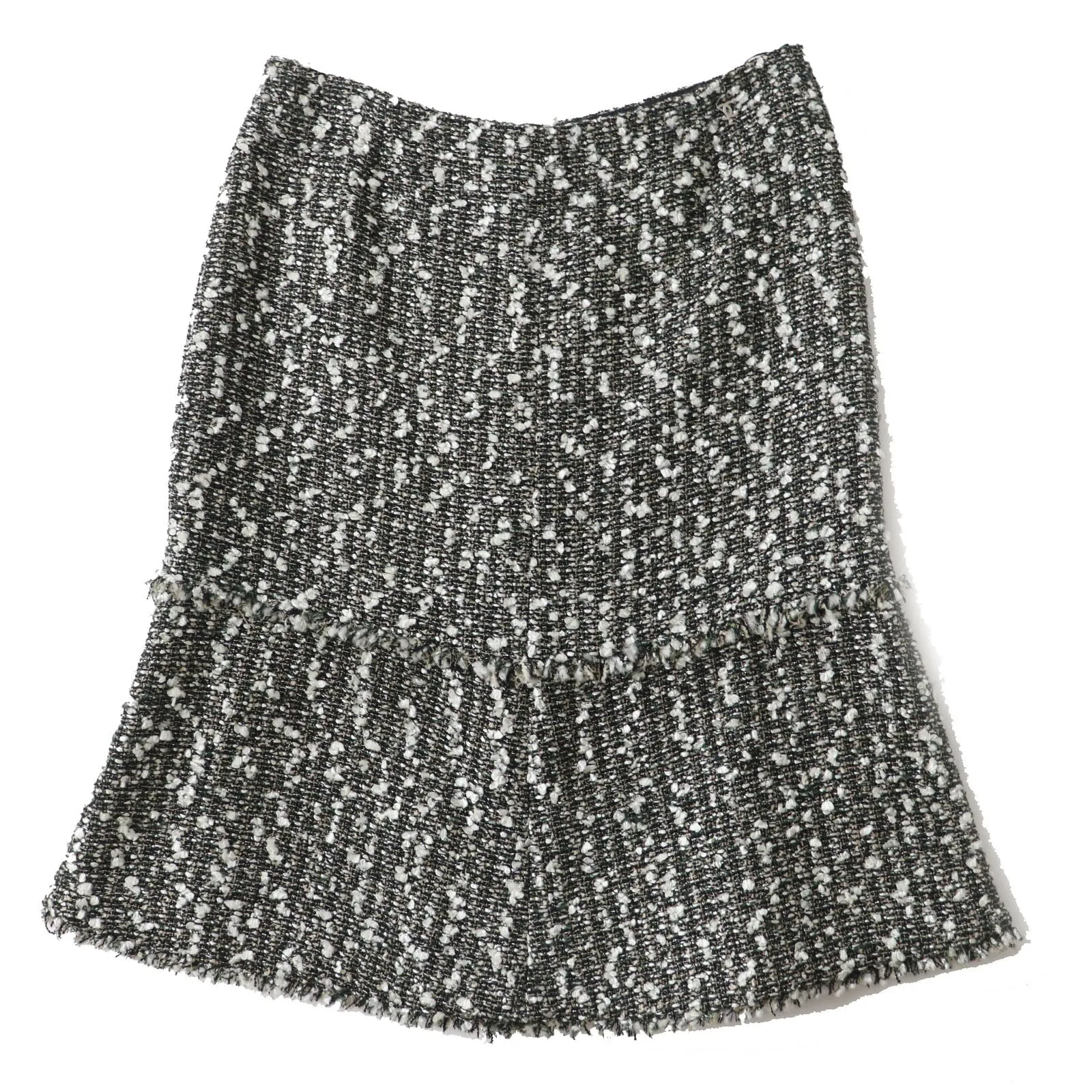Chanel Tweed Skirt with COCO Mark, Multi, Size 38