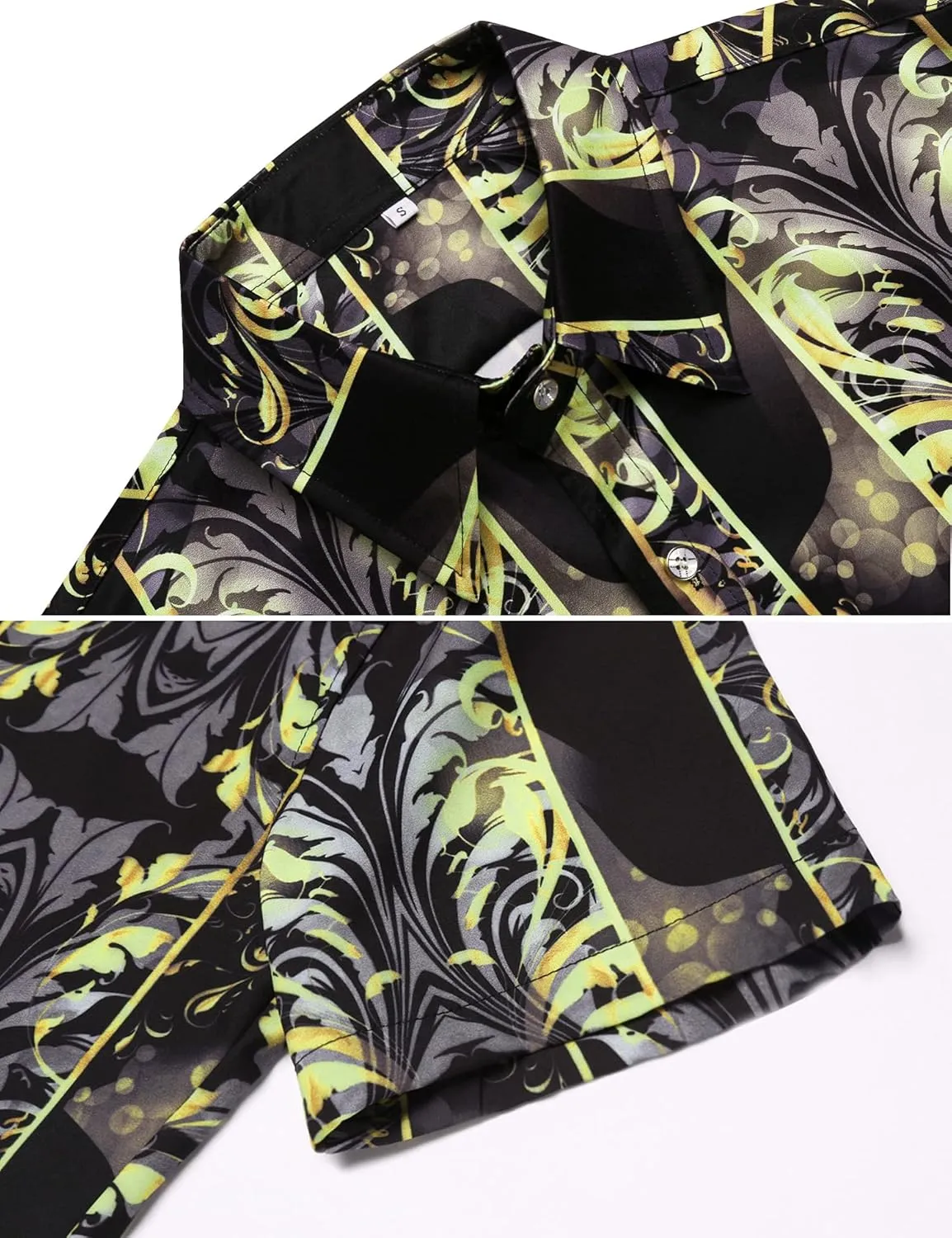 Daupanzees Men's Luxury Casual Button Down Short Sleeve Hawaiian Shirt Suits