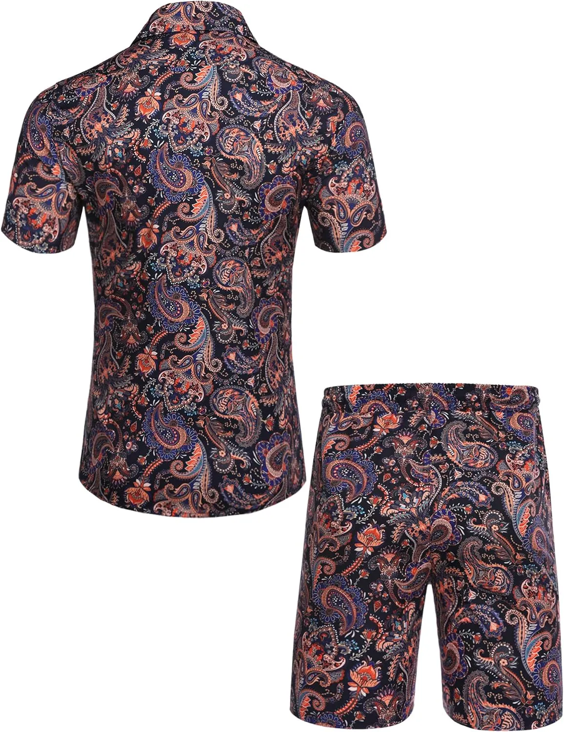 Daupanzees Men's Luxury Casual Button Down Short Sleeve Hawaiian Shirt Suits