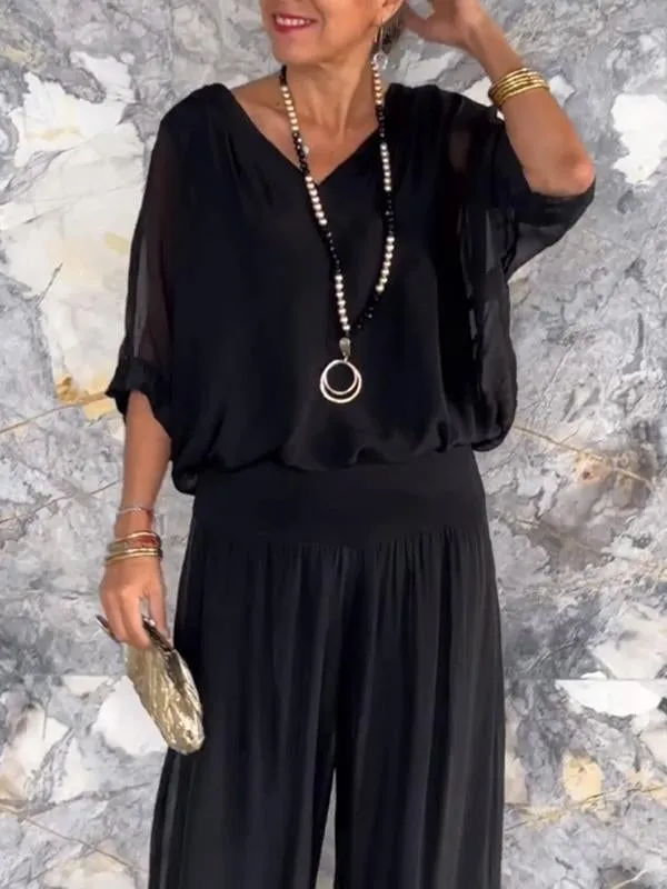Elegant Chiffon Two-Piece Set
