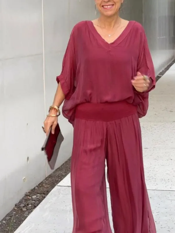 Elegant Chiffon Two-Piece Set