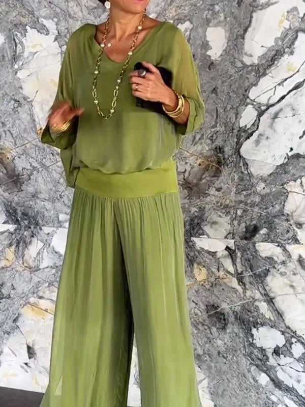 Elegant Chiffon Two-Piece Set