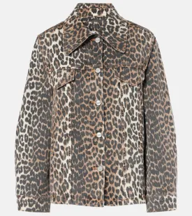 Ganni Leopard-print denim jacket
