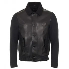 Gucci Black leather bomber jacket