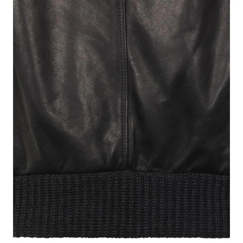 Gucci Black leather bomber jacket