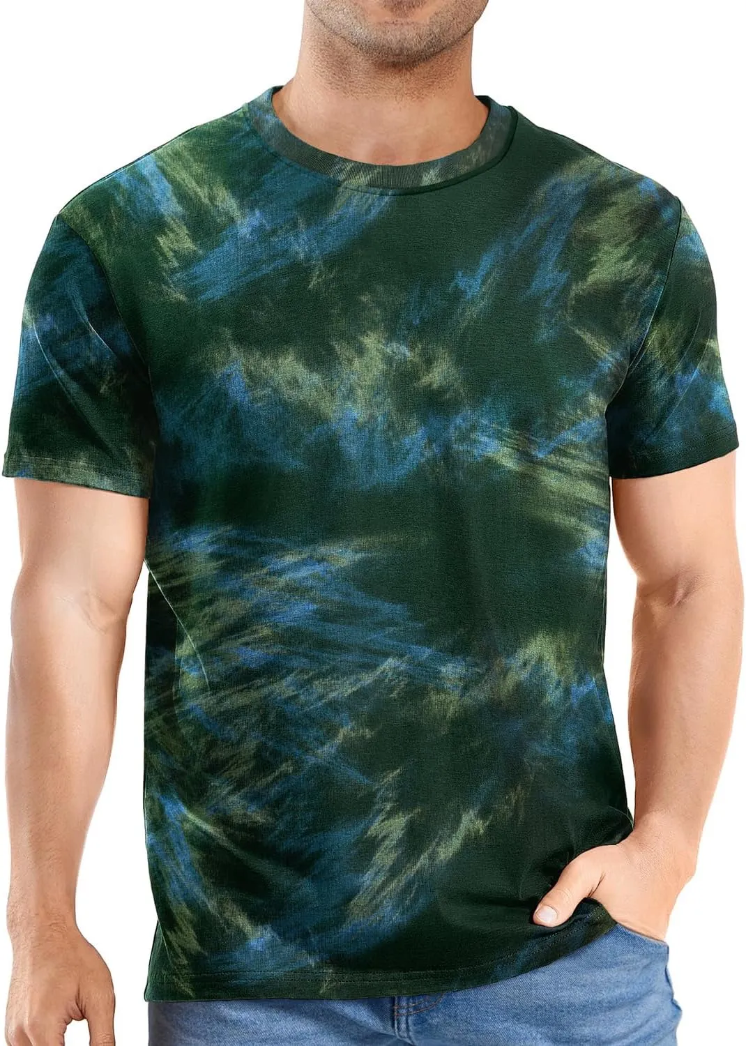 Keasmto Mens T-Shirts Casual Stylish Graphic Short Sleeve Hip Hop T Shirts Cotton Hipster Tees Tops Print Shirt