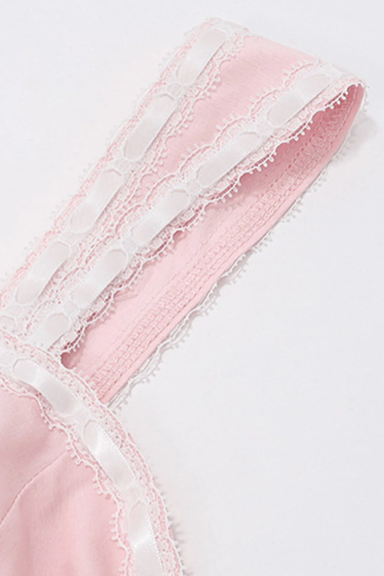 Lace Patchwork Tie-up Cami Top Mini Skirt Suits